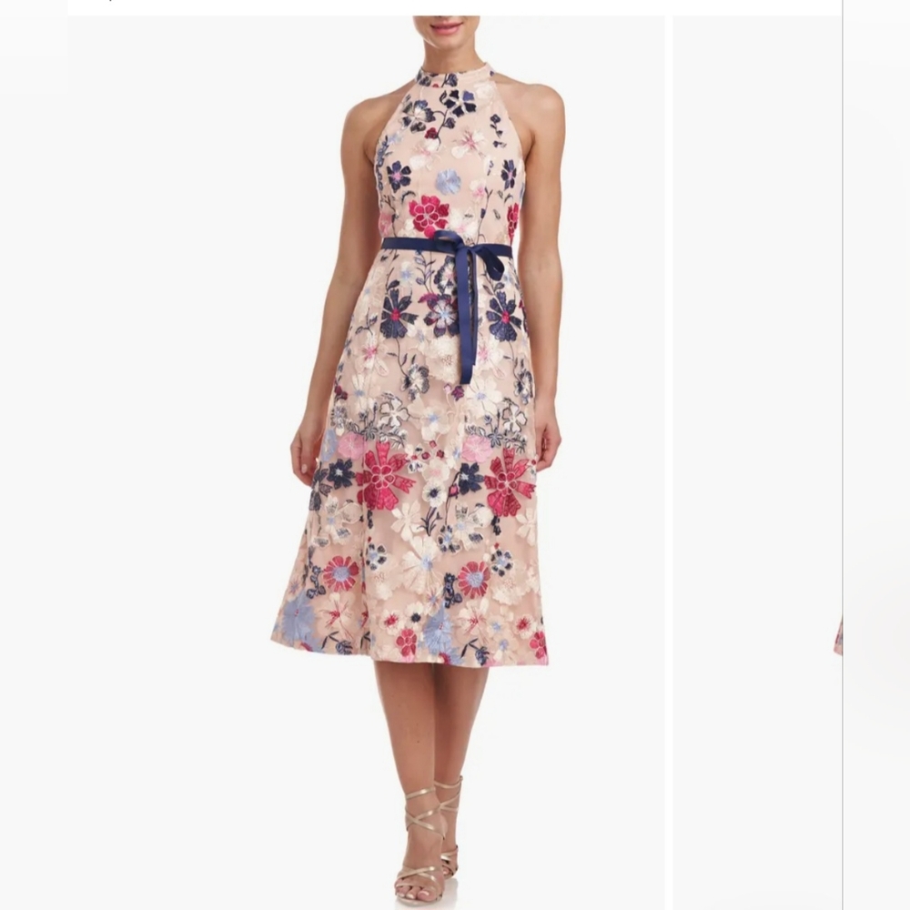 JS Collections Women's halter neck floral dress